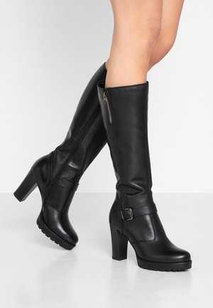 High heeled boots - black