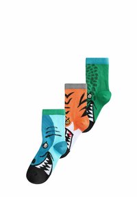 Next - RICH 3 PACK  - Socks - blue orange green animal print Thumbnail Image 1