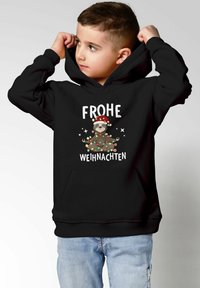 MoonWorks WEIHNACHTSMOTIVE LUSTIGE GESCHENKE OUTFIT - Hoodie - faultier schwarz