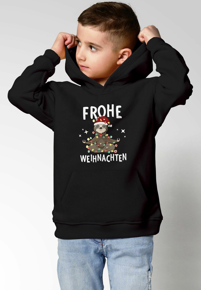 MoonWorks WEIHNACHTSMOTIVE LUSTIGE GESCHENKE OUTFIT - Hoodie - faultier schwarz