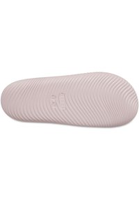 Lichtroze rubberen schoenzool met prominente horizontale ribbels, met het merk logo en maatmarkeringen voor M en W maten.