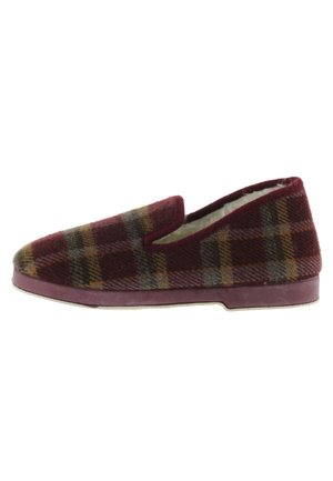 CONFORTABLE CUADROS H/RECTA - Pantuflas - burdeos
