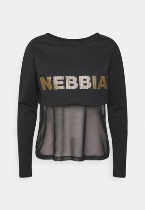 Nebbia INTENSE - Tops ar garām piedurknēm - black