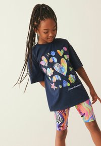 Next SET - Leggings - Pantaloni - navy blue glitter shapes