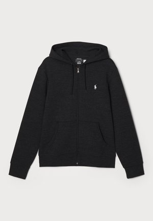 Polo Ralph Lauren DOUBLE KNIT FULL ZIP HOODIE - Zip-up sweatshirt - black heather