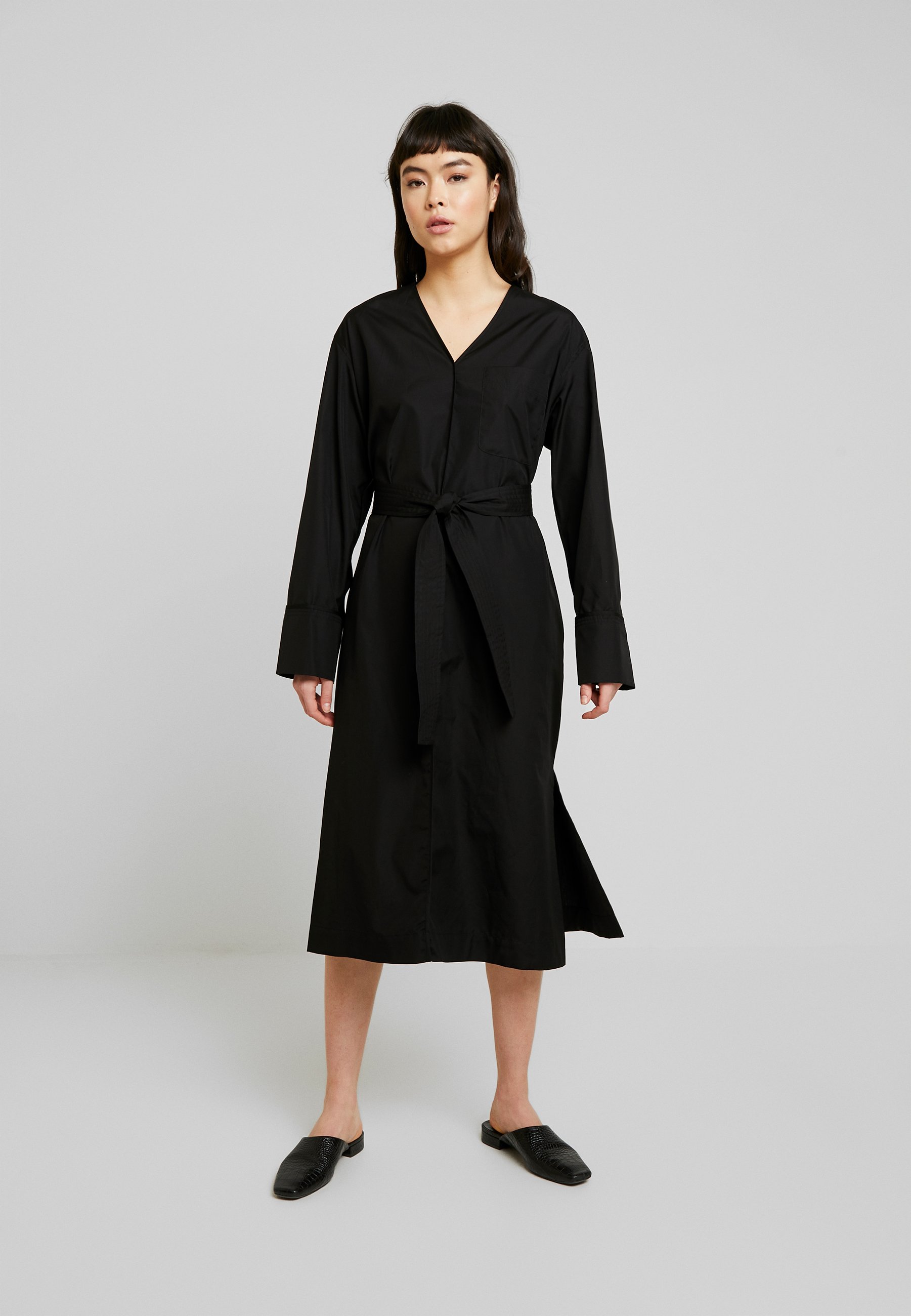 Samsøe Samsøe LENEA DRESS Skjortekjole blacksvart Samsøe Samsøe MERRILL DRESS - Kjole - air khaki