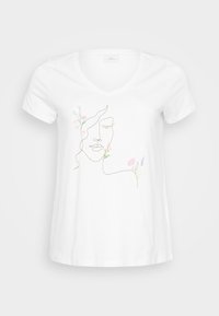 CARBONNIE LIFE V NECK TEE - T-shirt imprimé - cloud dancer