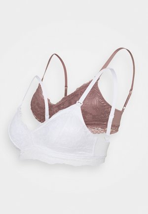 2 PACK - Soutien-gorge triangle - white/pink