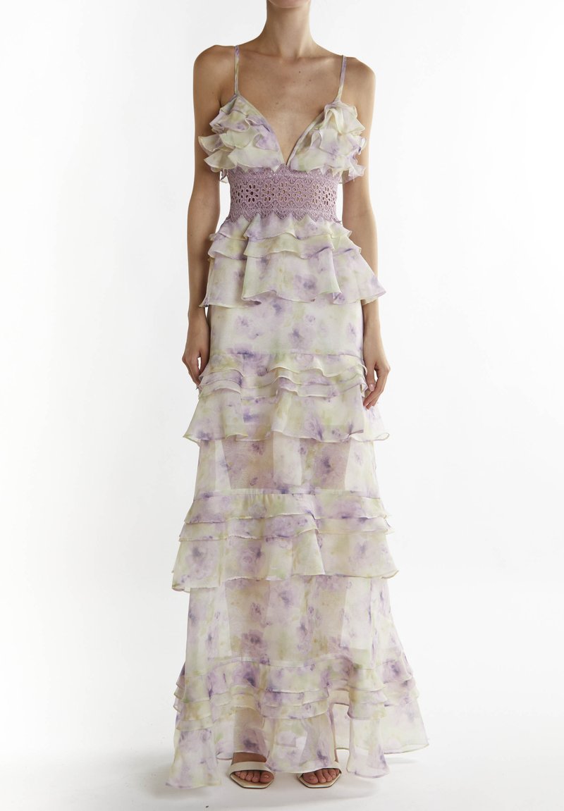 True Decadence - RUFFLE - Occasion wear - green lilac watercolour, Enlarge