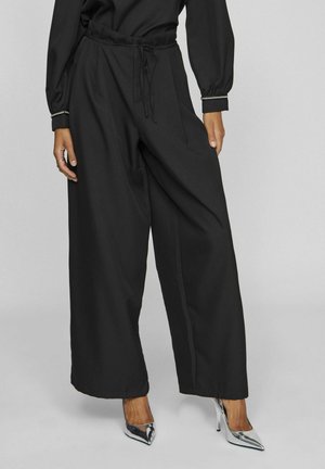 VILA HIGH WAIST - Stoffhose - black