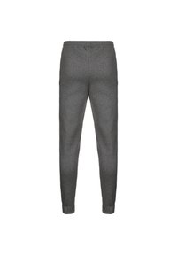 Joggers en coton gris avec une taille élastique, des poignets de jambes tapered et une texture lisse. Design simple sans motifs ni accents visibles.