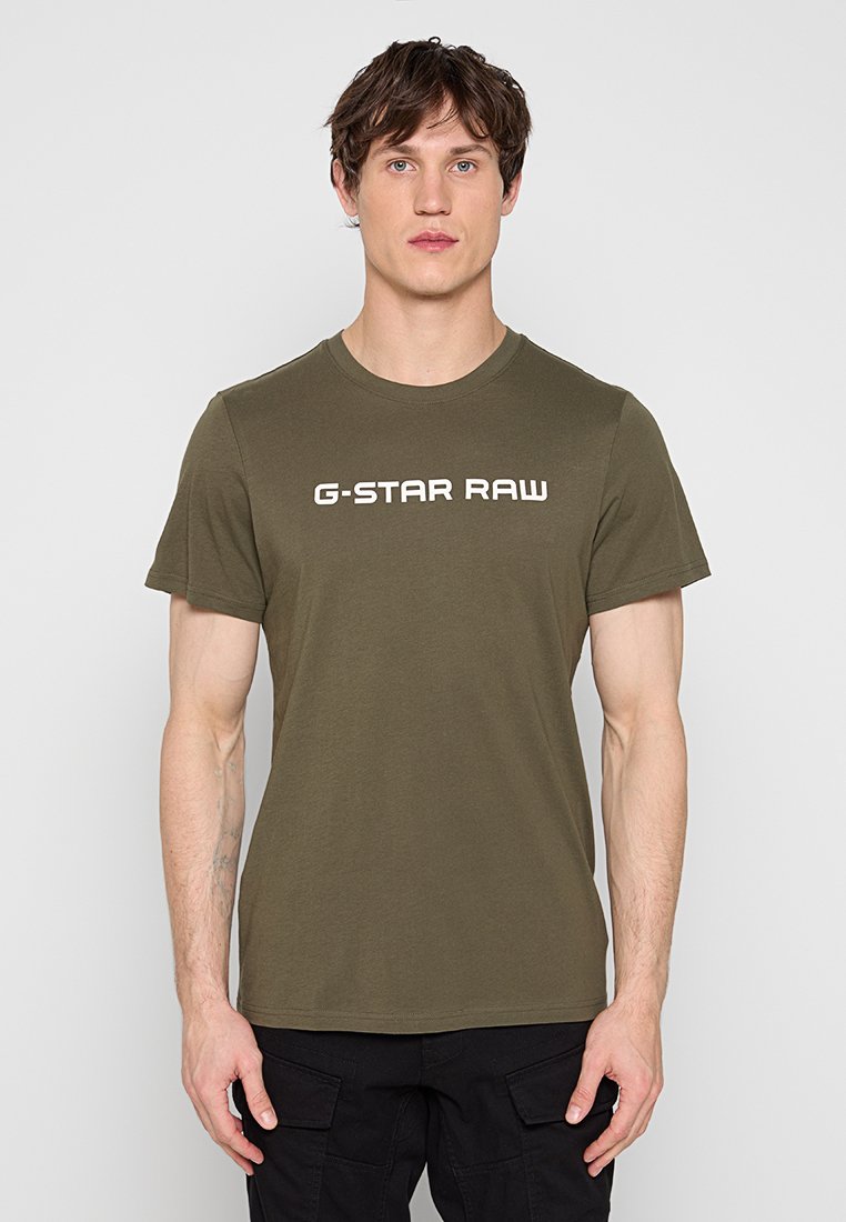 G-Star T-shirt print olijfgroen
