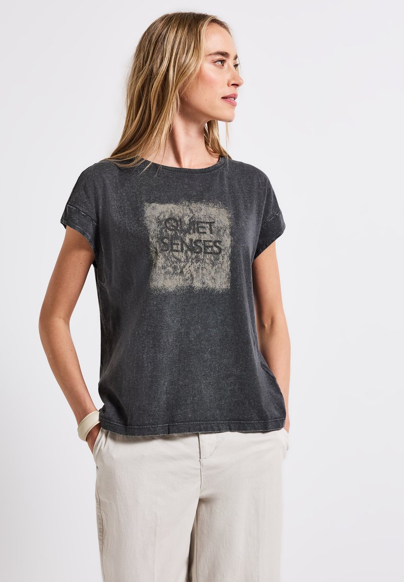 Street One - WASHED-LOOK ARTWORK  - Print T-shirt - grau, Enlarge