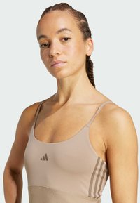 adidas Performance HYPERGLAM TANK - Top - chalky brown   earth strata