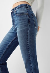 Bershka Džíny Slim Fit - blue denim