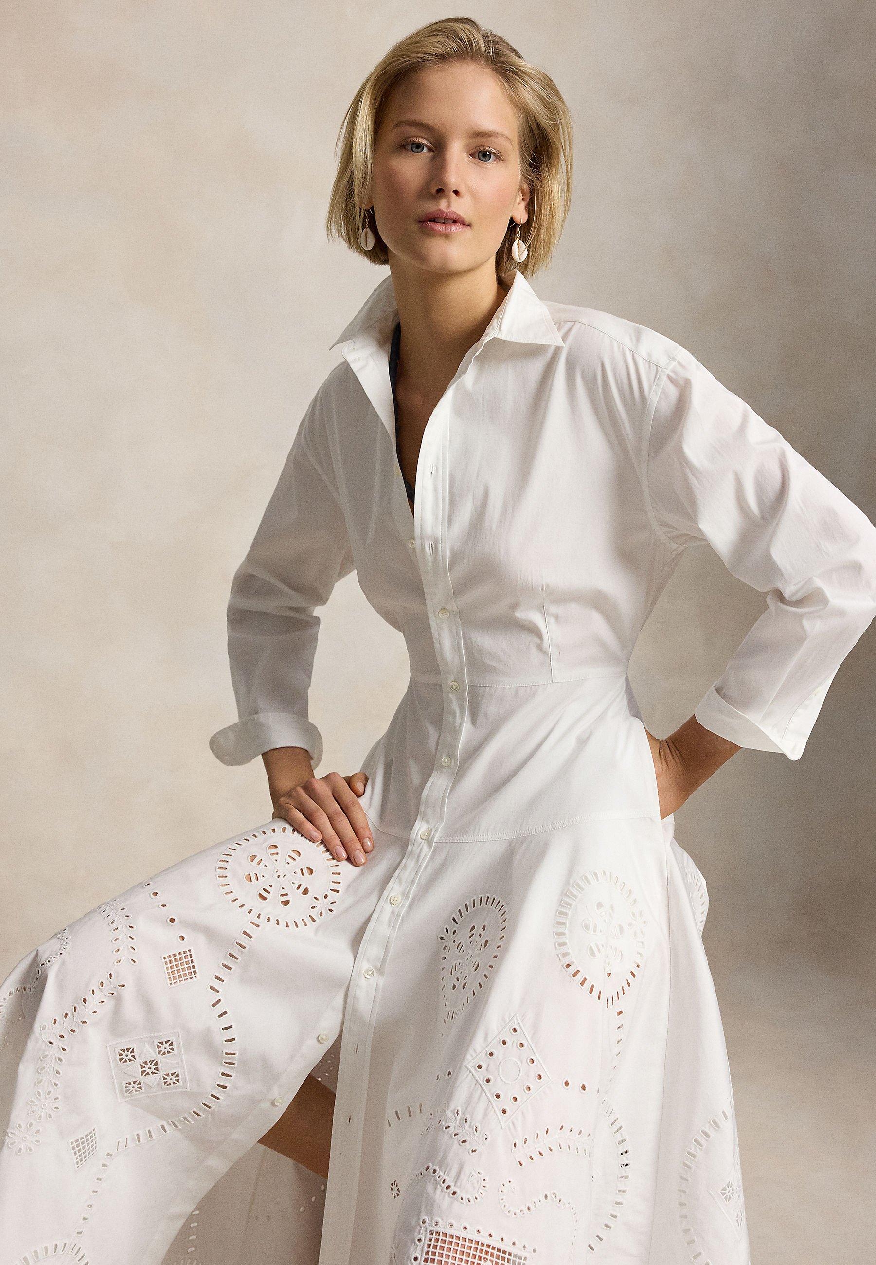 Polo Ralph Lauren BELTED STRIPED LINEN A LINE SHIRTDRESS - Shirt