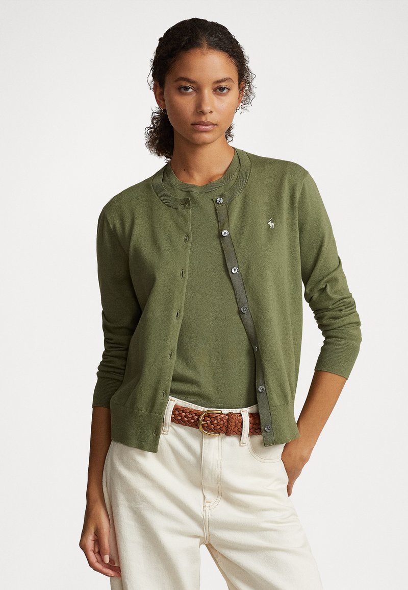 Polo Ralph Lauren PIMA COTTON LONG SLEEVE CARDIGAN - Neuletakki - garden trail
