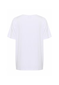 T-shirt blanc à manches courtes avec une coupe décontractée, fabriqué en coton doux, doté d'un col rond simple et sans motifs ni accents visibles.