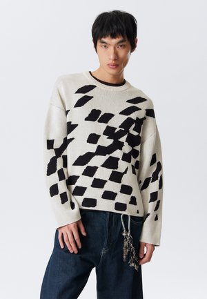 RELAXED GRAPHIC SWEATER - Pullover - dirty white