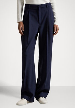 WOOL-BLEND FAILLE BACALL PANT - Nadrágok - navy