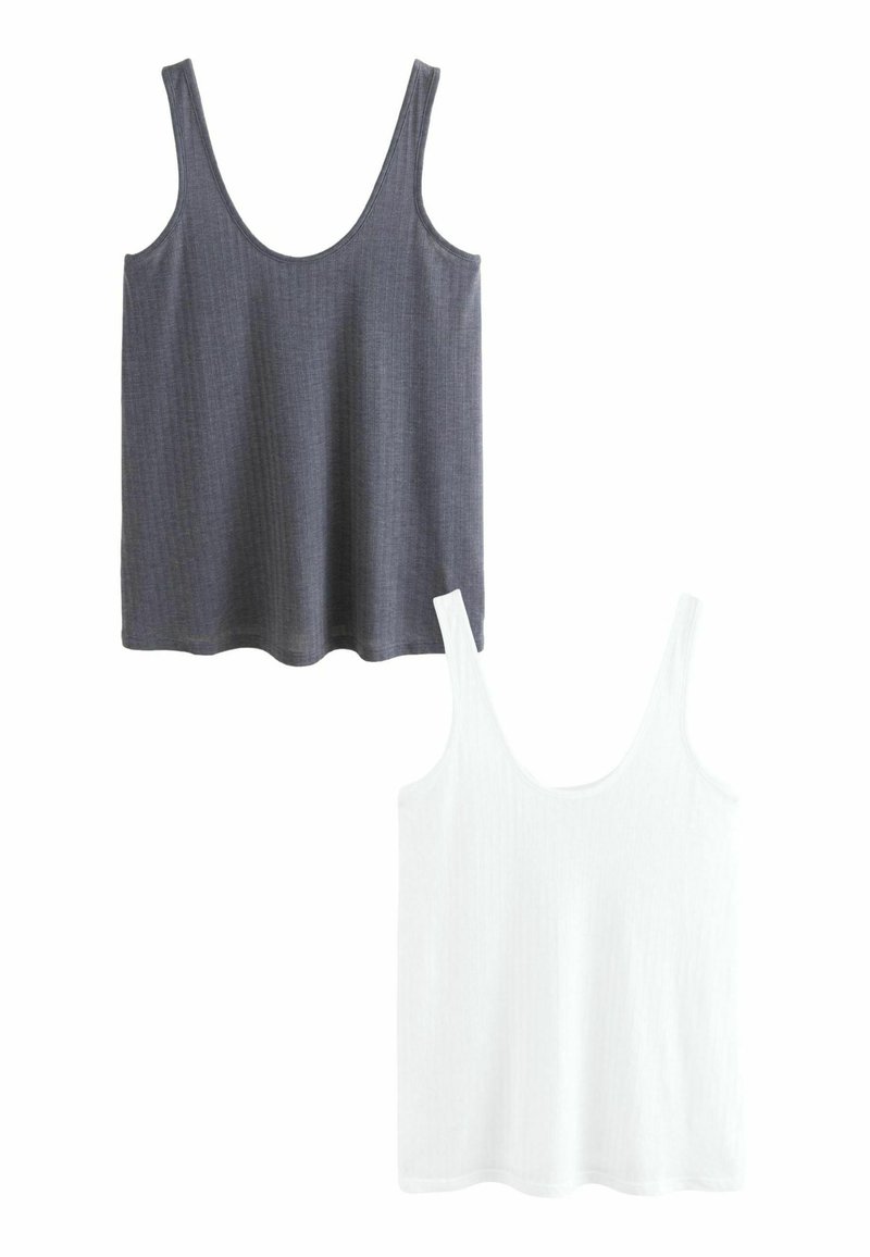Next SCOOP NECK SLOUCH 2 PACK-REGULAR FIT - Top - white steel blue