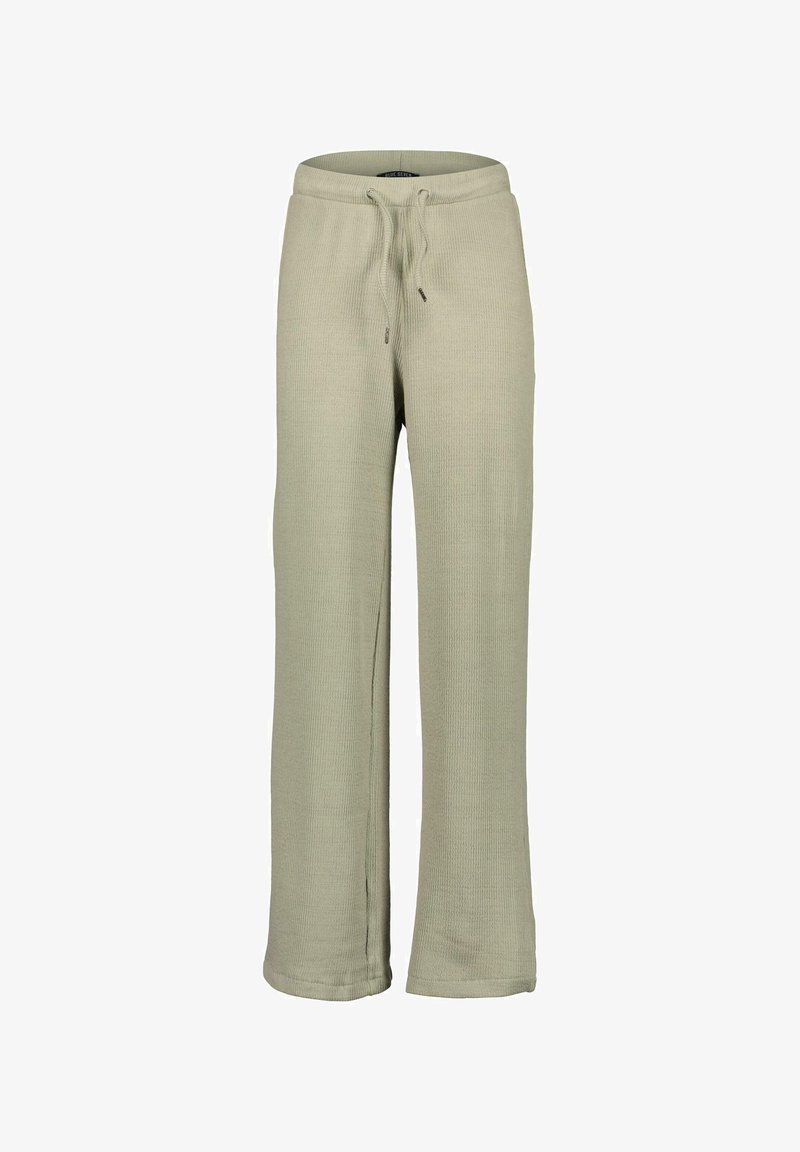 Ljusgröna, ribbade mysbyxor med elastisk midja och dragsko, med raka ben och mjuk textur.