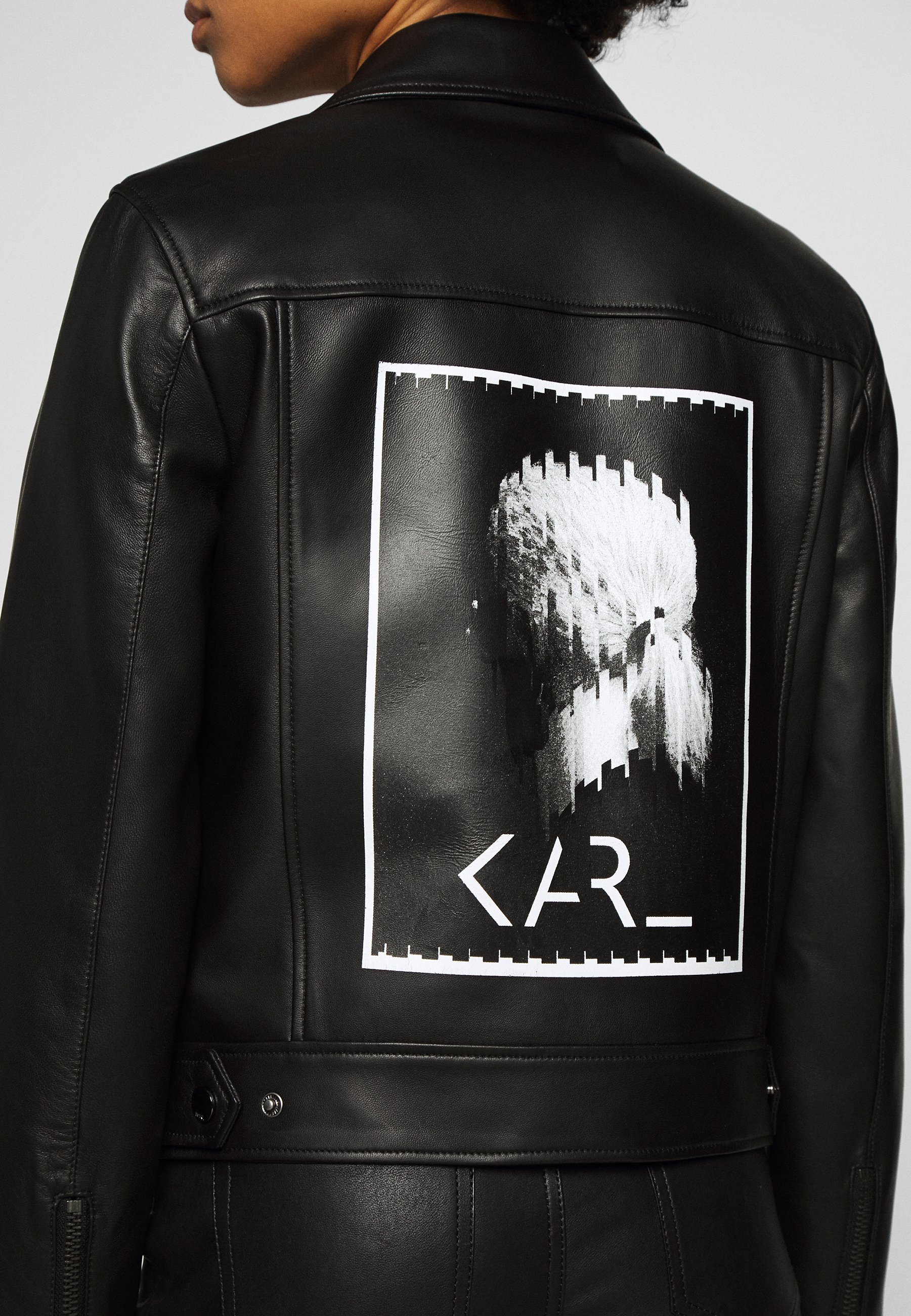 KARL LAGERFELD LEGEND BIKER JACKET Leren jas black KARL LAGERFELD LEGEND BIKER JACKET Leren jas black