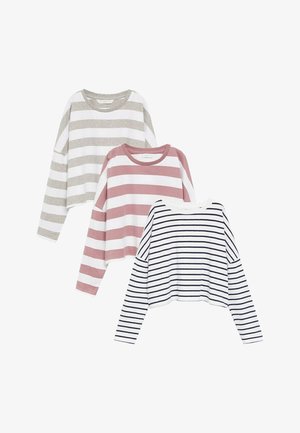 3 PACK - Maglietta a manica lunga - gebroken wit