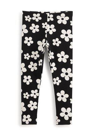 Legíny – nohavice - black white floral print