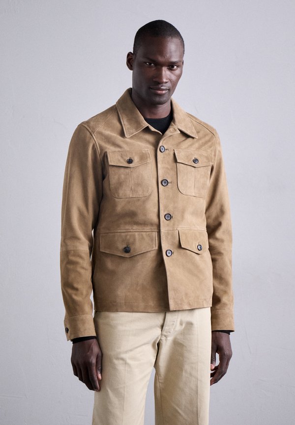 LANE - Leather jacket - forest leaves