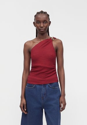 ONLY, ONLERIKKA ASSYMETRIC CRINKLE - Top - brick red