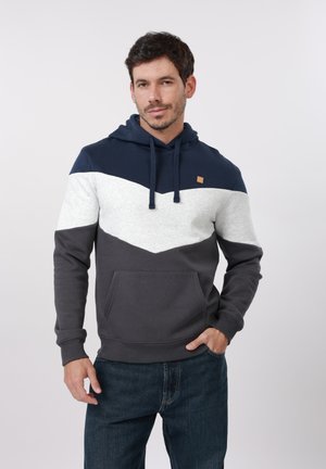 Pier One Mikina s kapucňou - navy /grey melange/dark grey