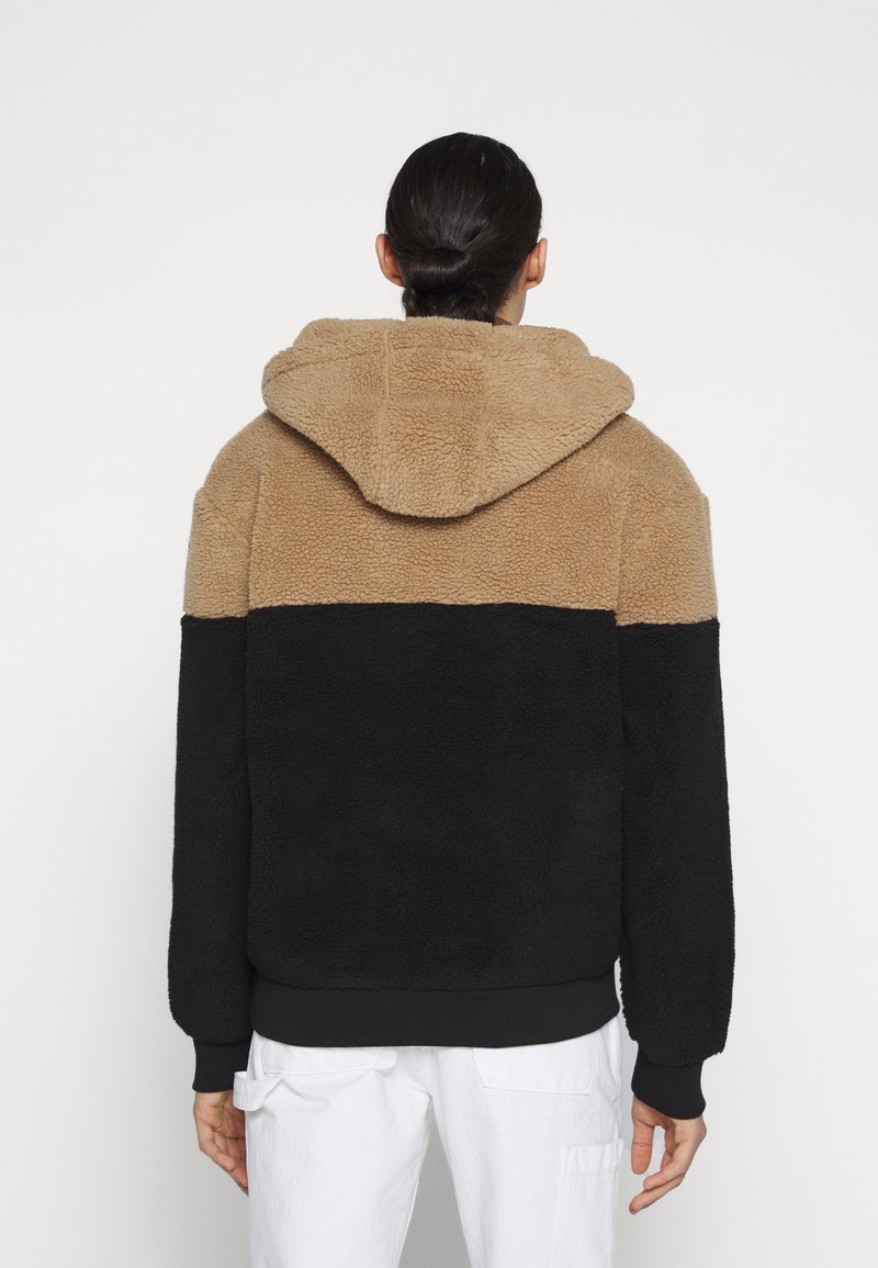 Calvin Klein Jeans BLOCKING HOODIE - Hoodie - black/brown/black - Zalando.ie