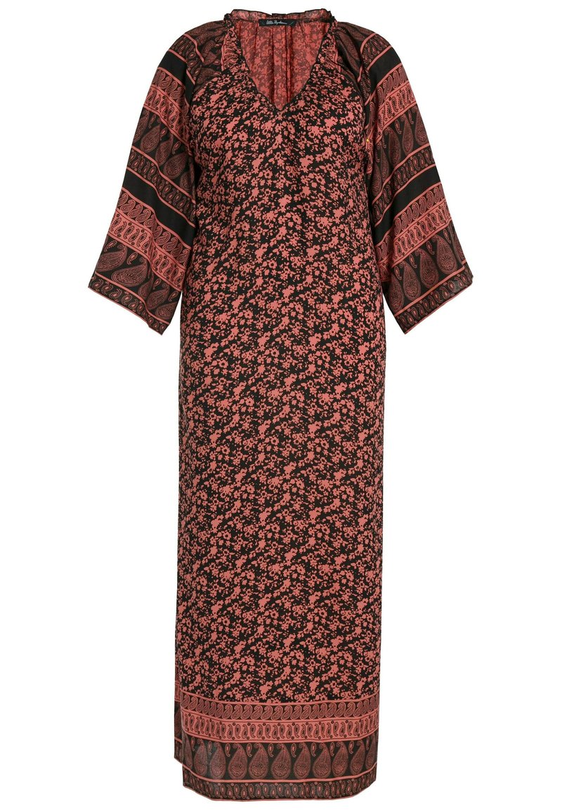 Damen Freizeitkleider | Ulla Popken BLÜTEN Maxikleid schwarz/rot - WP16114 Damen Freizeitkleider | Ulla Popken BLÜTEN Maxikleid schwarz/rot - WP16114