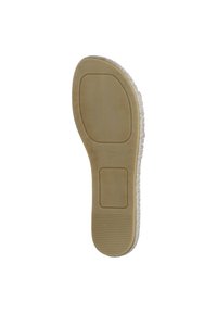 Rubber shoe sole, beige color, textured surface with patterned edges. Markings include size "40" and "MADE IN SPAIN."
