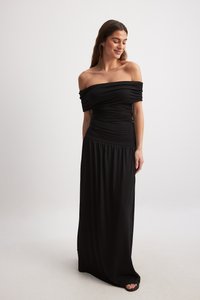 OFF SHOULDER HIP DETAIL MIDI DRESS - Maxi šaty - black