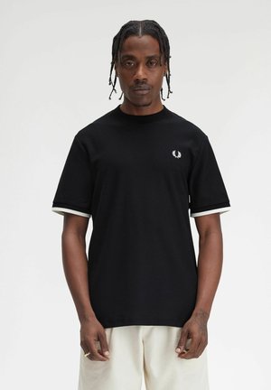 CON BORDINO - T-shirt basic - nero