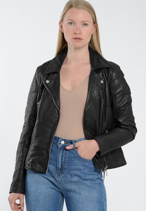 Maze Lederjacke - black