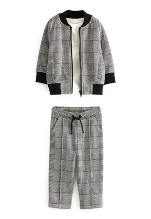 3 PIECE CHECK AND JOGGER SET - T-shirt med print - grey black