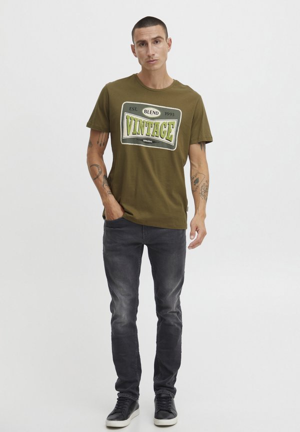 BHTEE - Print T-shirt - military olive4