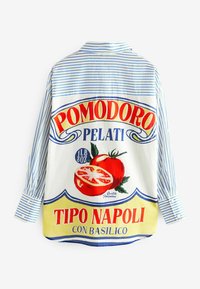 Next PETITE FIT - Užsagstoma palaidinė - blue white stripe tomato graphic