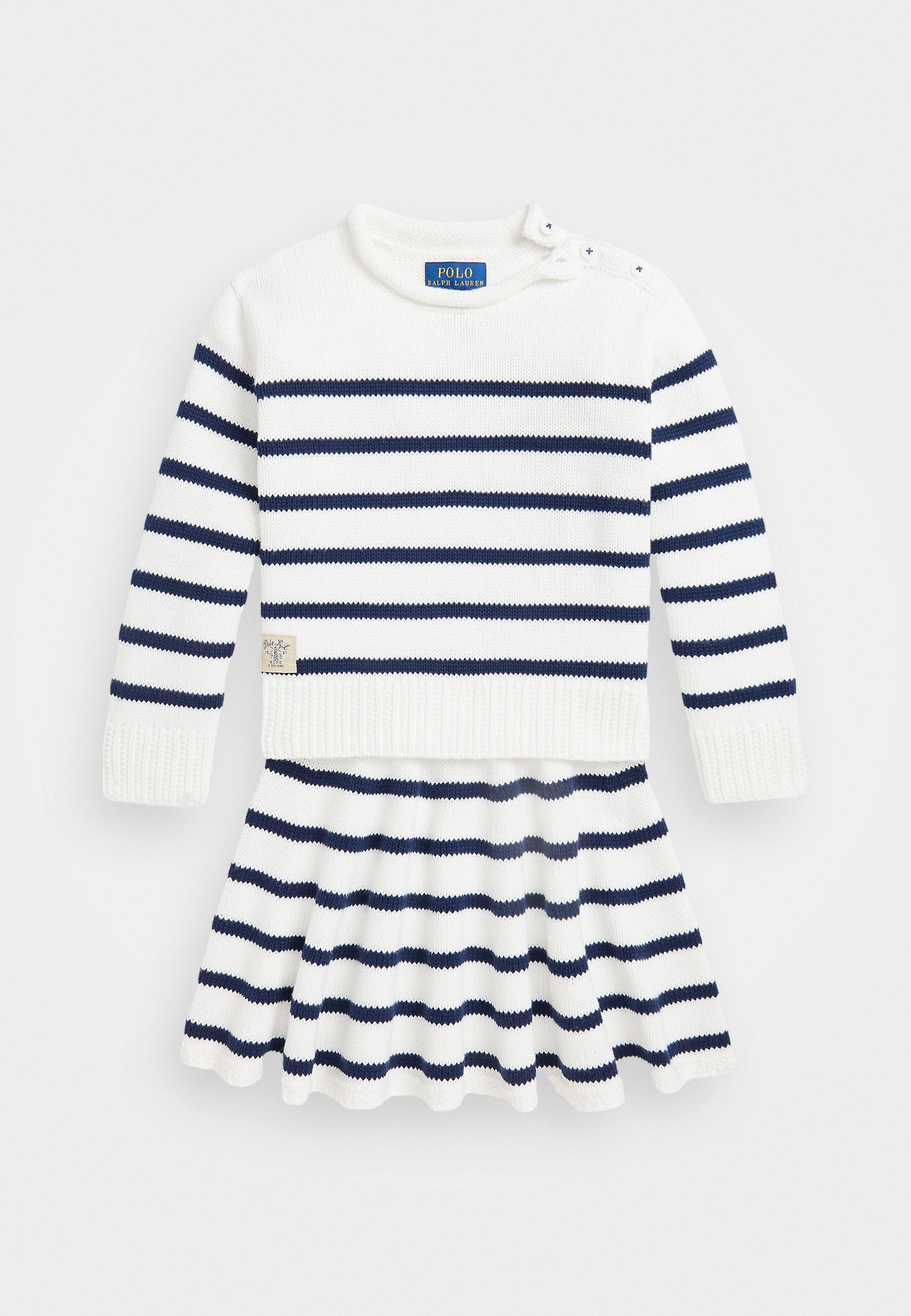 Polo Ralph Lauren STRIPED COTTON SWEATER SKIRT SET A-Linien