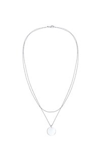 Elli Collana Girocollo Donna In Argento Sterling 925 – Ciondolo Cerchio Tagliato Filigrana, 38 Cm + 3 Cm