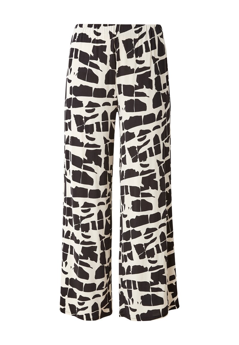 Damen Chinos | s.Oliver BLACK LABEL REGULAR WIDE LEG STRETCH Stoffhose black aop/schwarz - RV90602 Damen Chinos | s.Oliver BLACK LABEL REGULAR WIDE LEG STRETCH Stoffhose black aop/schwarz - RV90602