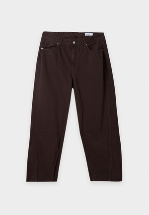 Vero Moda Curve, VMCZOE MR BARREL COLORED JEANS CUR - Jeans a sigaretta - chocolate torte