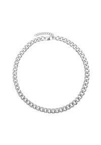 Collana in argento con maglie intrecciate, caratterizzata da una finitura liscia e lucida e una chiusura sicura. Lunghezza regolabile con catena di estensione.