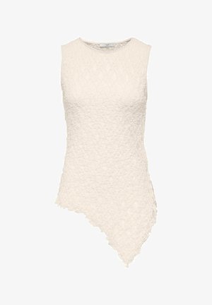 ONLY, ONLLIVA S/L ASYMMETRIC LACE TOP JRS - Débardeur - egret