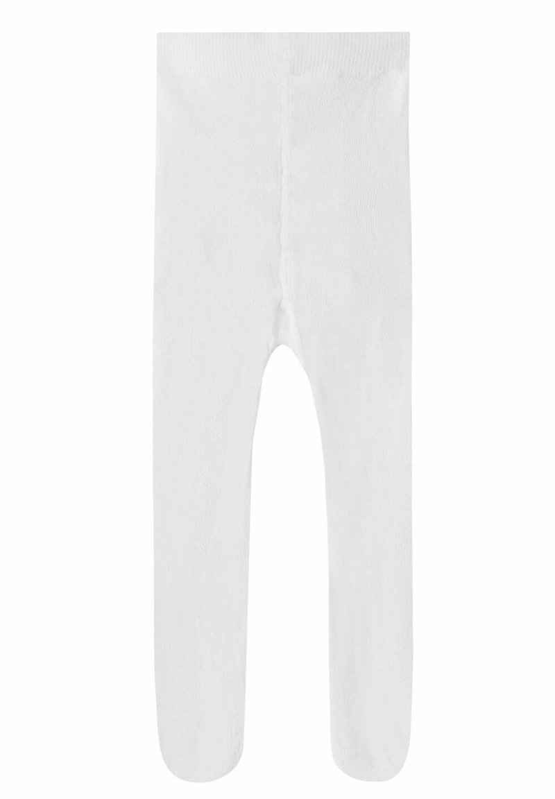 Weiße Strumpfhosen aus weichem, strukturiertem Material. Mit einem eng anliegenden Bund und vollständiger Beinsdeckung in einem glatten Finish.