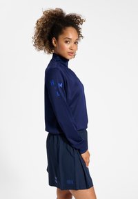 Hummel COURT HALF ZIP L S  - Strickpullover - marine