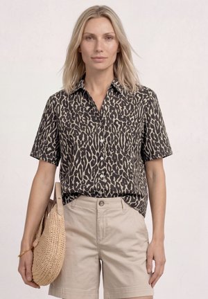 Street One, KURZARM HEMDBLUSE MIT BRUSTTASCHE UND PRINT - Chemisier - light terra mocha